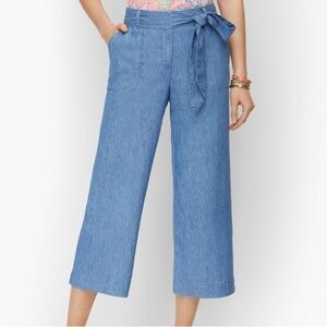 J. Crew Chambray tie-waist pant